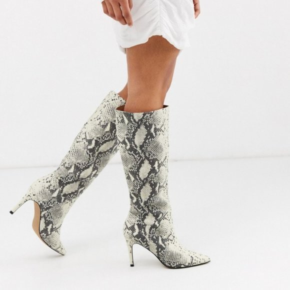 tall snake print boots